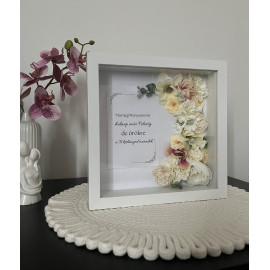 Szülőköszöntő virágbox - egyedi felirattal